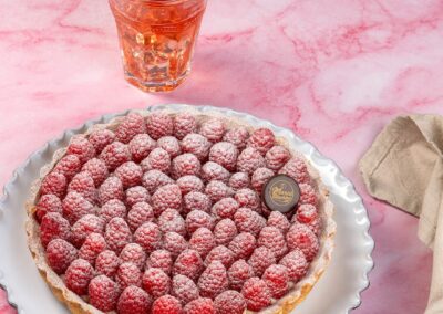 Tarte framboises fraîches